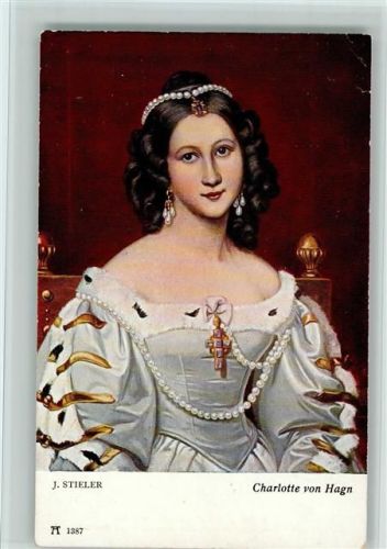 Gemälde von Stieler - Charlotte von Hagen - AK Ackermann Serie 109 Schönheiten Galerie