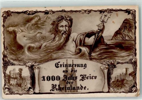 Köln Altstadt-Nord 103 1925 1000 Jahr Feier der Rheinlande Mermaid Neptun