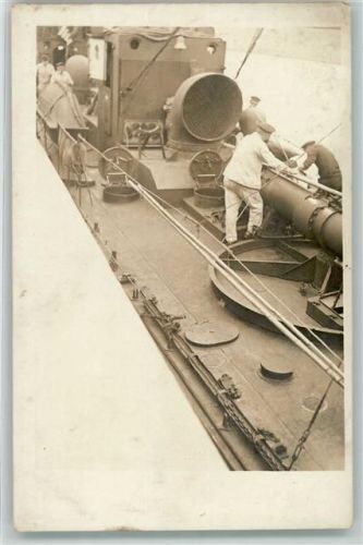 1914 - 1918 Kriegsschiff Arbeiten an Deck