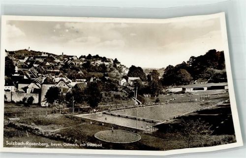 Sulzbach-Rosenberg Schwimmbad Scan verzogen Foto AK