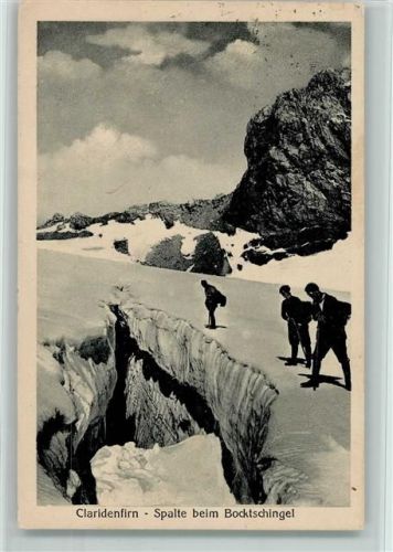 Claridefirn - Spalte beim Bocktschingel AK Bergsteiger 1923