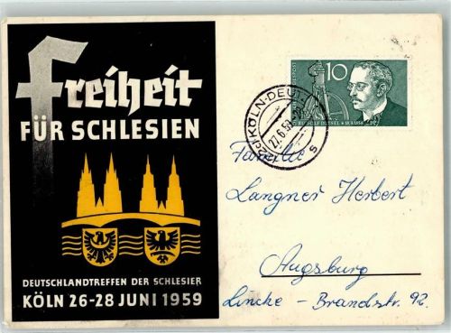 Köln Deutz 105 1959 Deutschlandtreffen der Schlesier 1959