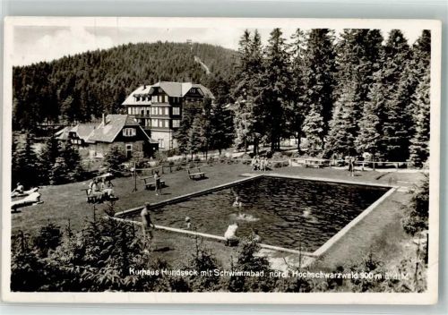Sand 1943 Schwimmbad Kurhaus Hundseck Feldpost WK II