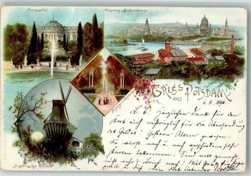 Potsdam 1896 Alte Mühle Sansouci