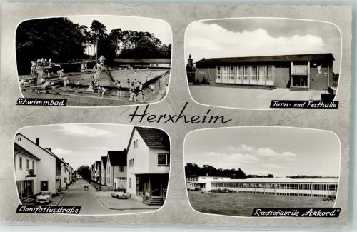 Herxheim Schwimmbad Radiofabrik Akkord Bonifatiusstrasse Foto AK
