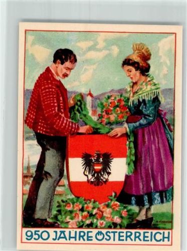Tracht 950 Jahre Österreich Motiv Österreich Künstlerkarte