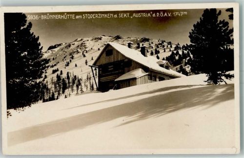Brünner Hütte Winter Stoderzinken Hüttenstempel