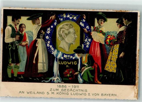 Zum Gedächnis an Weiland S. M. König v. Bayern Tracht Adel Ludwig II KEINE AK