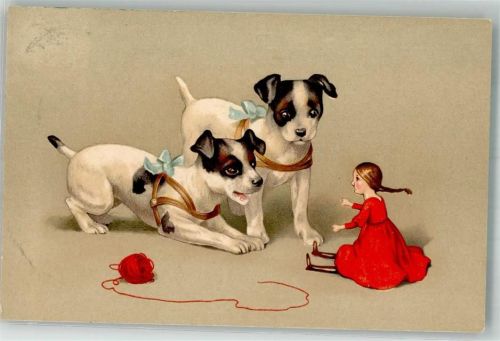 1915 Jack Russell Puppe Verlag B. Dondorf No. 540