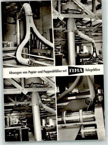 W7151 Oberfischbach Werbung Fima Telegebläse absaugen von Papierabfällen Technik Foto AK