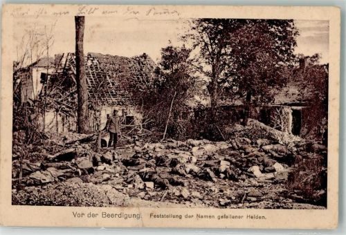 1916 Vor der Beerdigung , Feststellung der Namen gefallener Helden in Frankreich WK I