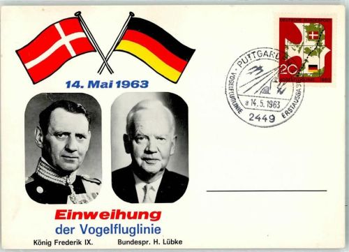 Puttgarden 1963 Einweihung der Vogelfluglinie Politik Bundespräsident Lübke