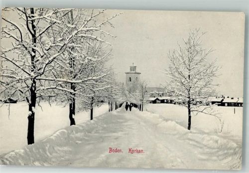 Lulea 1909 Winter Kirche Boden