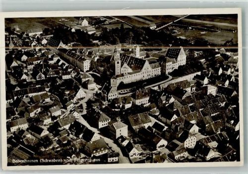 87727 W8943 Babenhausen , Schwab - Fliegeraufnahme Babenhausen Fuggerschloss