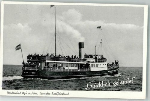 Wyk 1954 Dampfschiff Nordfriedsland Notopfermarke Berlin