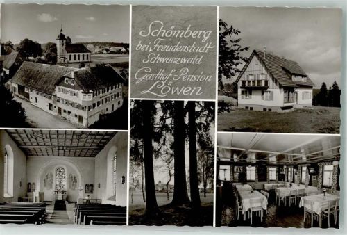 Schömberg Gasthaus Pension Löwen Kirche