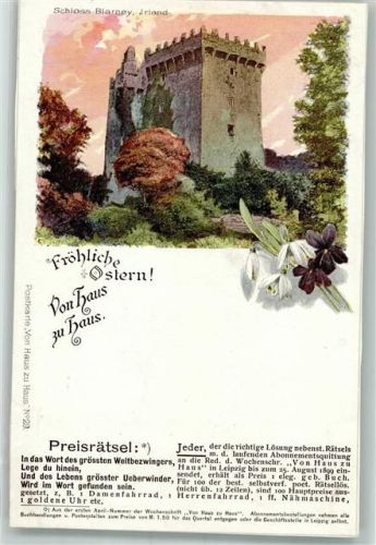 Cork Schloss Blarney Lithographie beschnitten