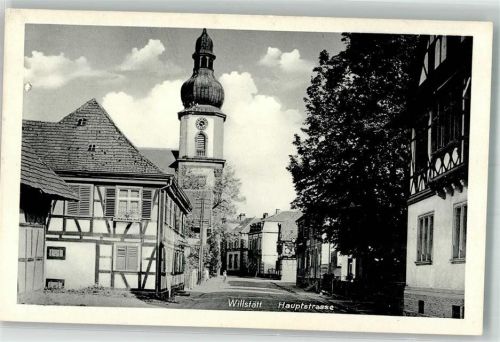 77731 W7608 Willstätt Foto AK Hauptstrasse Kirche