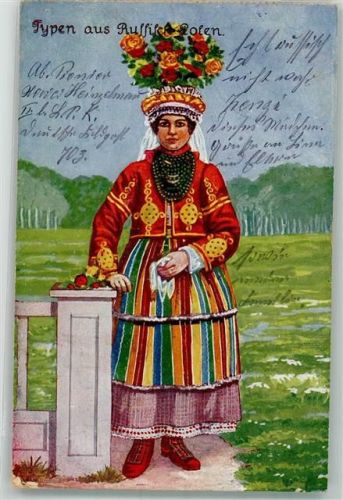 Typen aus Russisch-Polen Tracht Trachten Russland 1917 Künstlerkarte