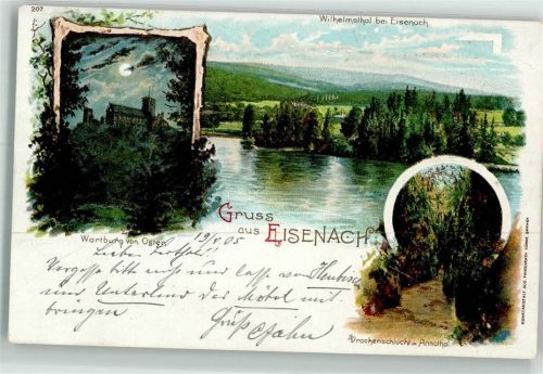 Eisenach 1905 Wartburg Mondschein Drachenschlucht Wilhelmstal