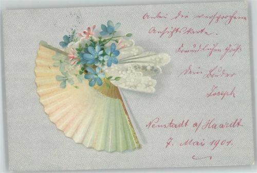 Ein Fächer mit Spitze 1901 AK