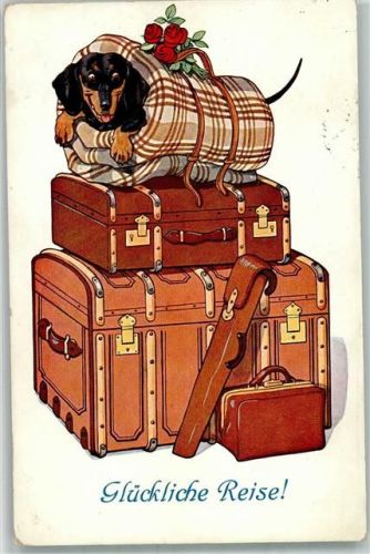 1932 Glückliche Reise Koffer Liegeplatz
