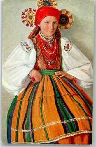 sign. Piekarski : Countrywoman Tracht Polen 1915 Künstlerkarte