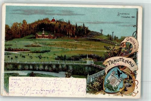 Trutnov 1900 Stadtpark Kampffeld 1866 Wappen