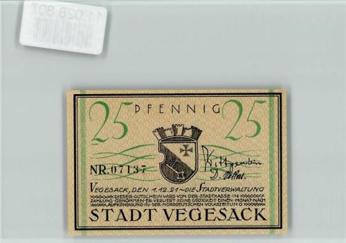Notgeld - Stadt Vegesack 25 Pfennig - Raddampfer Lief