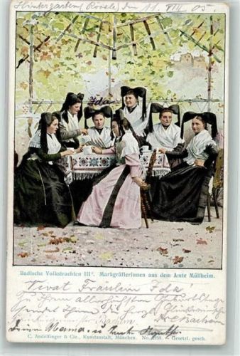 Müllheim 1904 Badische Volkstrachten III. Markgräflerinnen