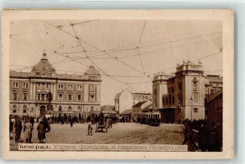 Beograd Fondsmanagment und Nationaltheater Straßenbahn