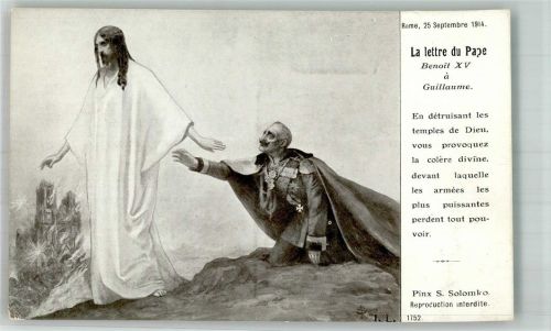 Kaiser Wilhelm II und Jesus bittet umd Gnade pinx Solomko, S. Patriotik WK I, Deutschland 1914