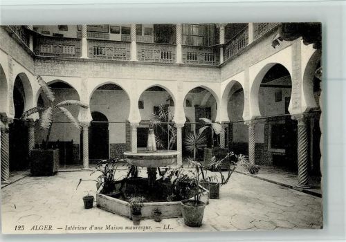 Alger Interieur d`une Maison Mauresque ca 1920 AK Architektur