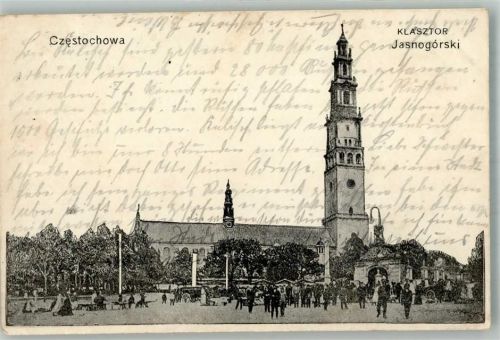 Tschenstochau 1914 Kirche Feldpost WK I d.Höh.landw.Kommandeurs Nr. 5