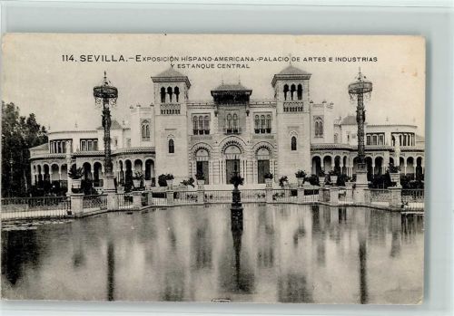 Sevilla Spanisch-Amerikanische Ausstellung Palast der Künste und Industrie und Zentralteich