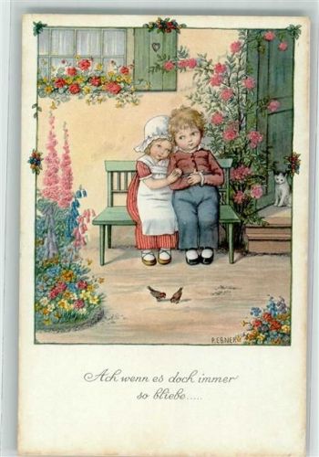 Kinderpoesie auf der Bank vor dem Haus Verlag M.M. Nr. 1158