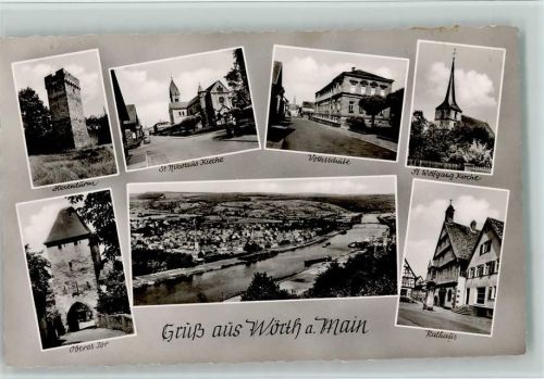 Wörth Hexenturm Oberes Tor St. Nikolaus Kirche Volksschule St. Wolfgang Kirche Rathaus Mehrfachaufnahme