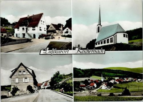 Kocherbach Ortsansichten Kirche Gesamtansicht 4-Bildaufnahme