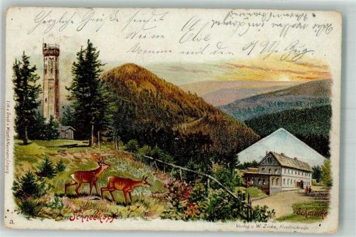 Schmücke 1902 Schneekopf Bahnpost Eisenach Lichtenfelde Zug 269 16.8.02