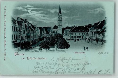 Pfaffenhofen 1898 Hauptplatz Kirche