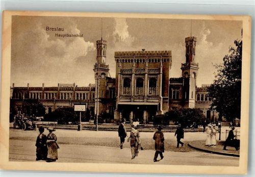 Breslau Wroclaw Foto AK Hauptbahnhof