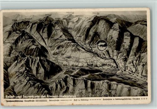Hirschegg Relief- und Tourenkarte des kleinen Walsertales , Württ. Berghütte