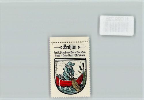 Dorf Zechlin Fischer Vignette Wappen Kaffee Hag ca 1920-1940