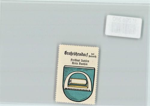 01900 O8501 Großröhrsdorf , OL - Vignette Wappen Kaffee Hag ca 1920-1940