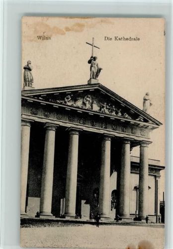 Wilna Vilnius 1917 - Kathedrale Feldpost Stempel Wilna Soldatenheim