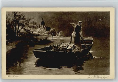 Fischerin - Im Wellenspiegel von Karl Raupp - 1916 AK
