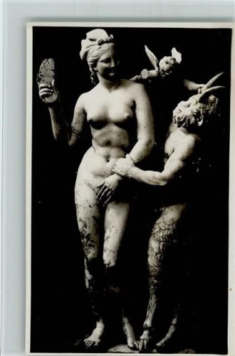 Nackte Frau Aphrodite mit Pan 1934 AK
