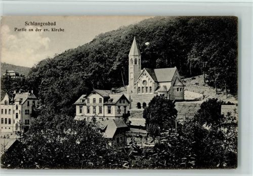 Schlangenbad Partie an der Evangel. Kirche