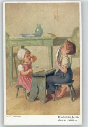 Skizzenbuch - Brüderliche Liebe - Kinder essen - Galerie Münchner Meister Nr. 517 -