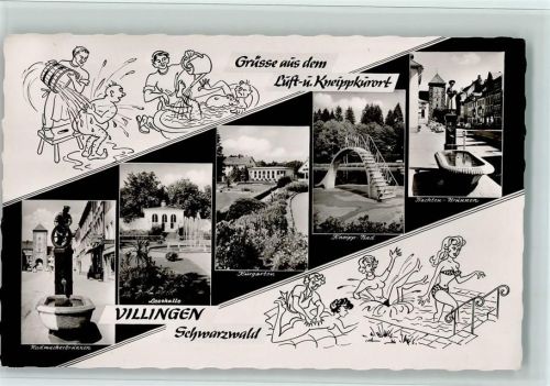 Villingen Radmacherbrunnen Lesehalle Kurgarten Kneipp-Bad Trachten-Brunnen